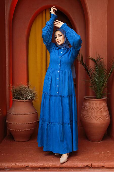 İndigo Blue Modest Long Dress 4421IM